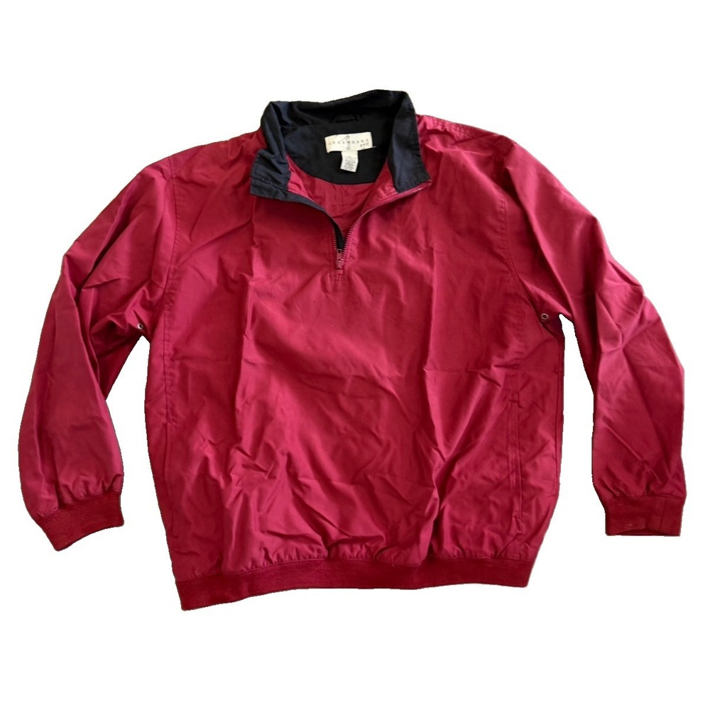 Consusus Golf Men's XL Red Quarter Zip Windbreaker Pullover Jacket Lightweight